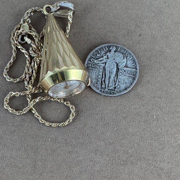 Vintage Caravelle made by Bulova in very good Condition 7 Jewel Necklace Pendant - Picture 5 of 10